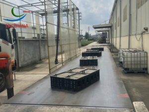 kiểm định cân ô tô 120 tấn sau khi thay cảm biến lực