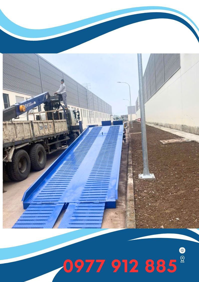 Báo giá, lắp đặt  tận nơi cầu dẫn  12 tấn container ( container ram)  cho kho xưởng tại Quảng Hà,Quảng Ninh