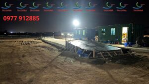 MÓNG CÂN Ô TÔ 100 TẤN KIỂU NỔI HOÀN THÀNH BUỔI TỐI ĐỂ KỊP KHÁCH HÀNG LẮP ĐẶT